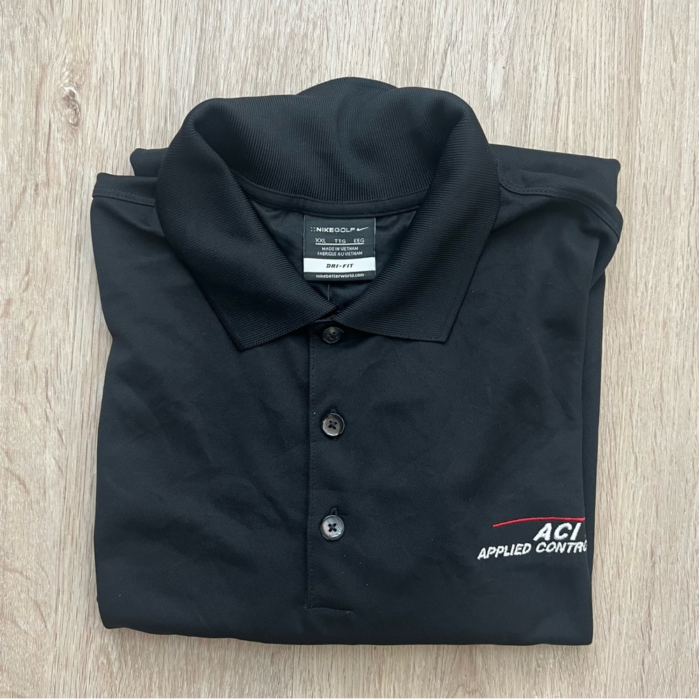 Nike Golf Dri Fit Polo Shirt Black Men 2XL Embroidered Logo Performance Golf NWT